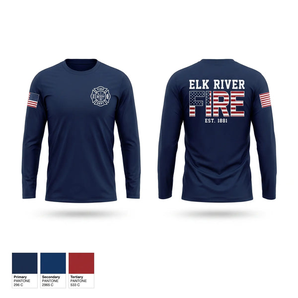 Long Sleeve Performance Shirt, Elk River Fire Department, Fire Department, Teamtime, Team time, sublimation, custom sports apparel, team uniforms, spirit wear, spiritwear, sports uniforms, custom shirts, team store, custom team store, fundraiser sports, apparel fundraiser