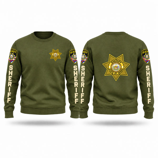 Crew Neck Sweatshirt, Hawaii State Sheriff, Police, Teamtime, Team time, sublimation, custom sports apparel, team uniforms, spirit wear, spiritwear, sports uniforms, custom shirts, team store, custom team store, fundraiser sports, apparel fundraiser