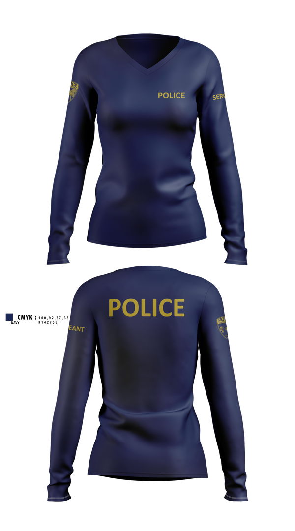 Womens Long Sleeve Vneck Shirt, City of South Daytona Public Safety, Police, Teamtime, Team time, sublimation, custom sports apparel, team uniforms, spirit wear, spiritwear, sports uniforms, custom shirts, team store, custom team store, fundraiser sports, apparel fundraiser