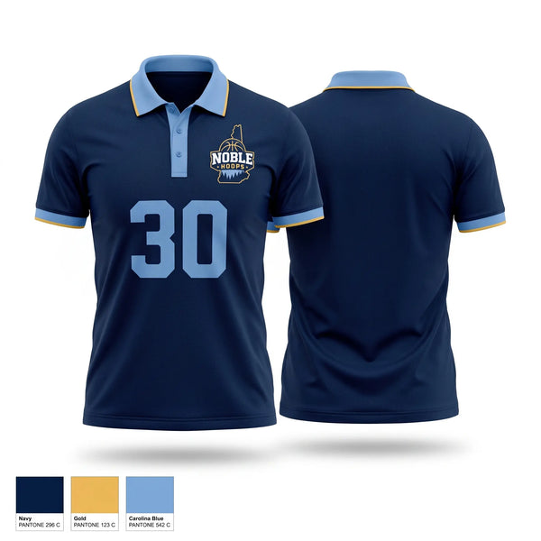 Short Sleeve Performance Polo, Noble Hoops, Women's Basketball, Teamtime, Team time, sublimation, custom sports apparel, team uniforms, spirit wear, spiritwear, sports uniforms, custom shirts, team store, custom team store, fundraiser sports, apparel fundraiser