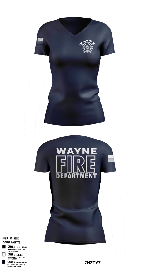 Womens Short Sleeve Vneck Shirt, Wayne Fire Department, Fire Department, Teamtime, Team time, sublimation, custom sports apparel, team uniforms, spirit wear, spiritwear, sports uniforms, custom shirts, team store, custom team store, fundraiser sports, apparel fundraiser
