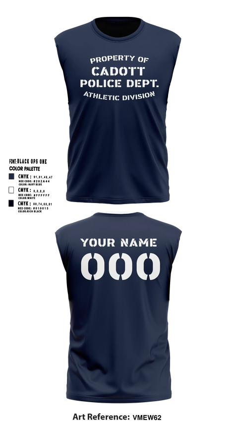 Sleeveless Performance Shirt, Cadott Police Department, Police, Teamtime, Team time, sublimation, custom sports apparel, team uniforms, spirit wear, spiritwear, sports uniforms, custom shirts, team store, custom team store, fundraiser sports, apparel fundraiser