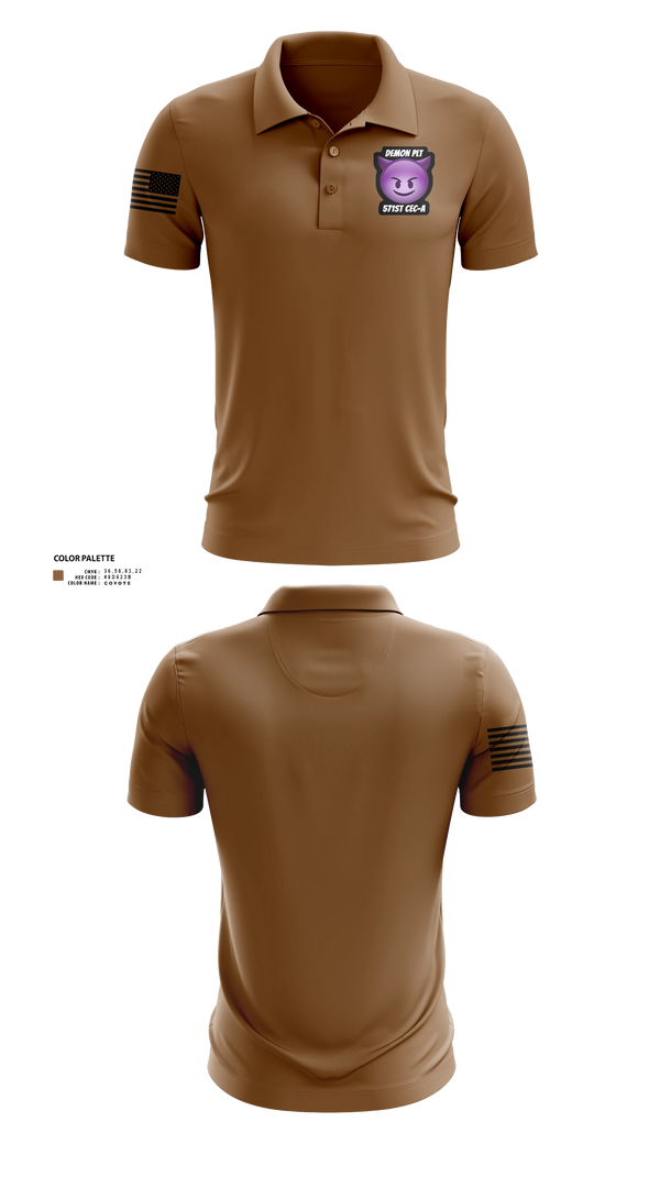 Short Sleeve Performance Polo, Demon PLT, Army, Teamtime, Team time, sublimation, custom sports apparel, team uniforms, spirit wear, spiritwear, sports uniforms, custom shirts, team store, custom team store, fundraiser sports, apparel fundraiser