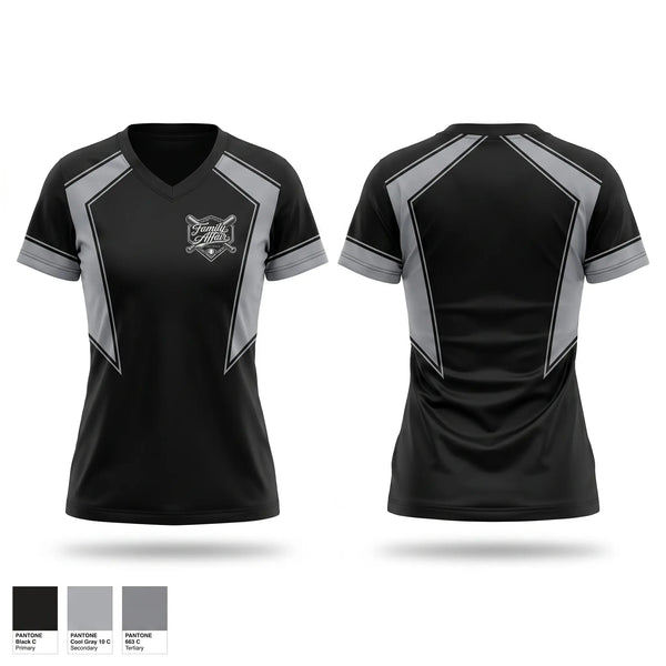Womens Short Sleeve Vneck Shirt, Family affair, Softball, Teamtime, Team time, sublimation, custom sports apparel, team uniforms, spirit wear, spiritwear, sports uniforms, custom shirts, team store, custom team store, fundraiser sports, apparel fundraiser