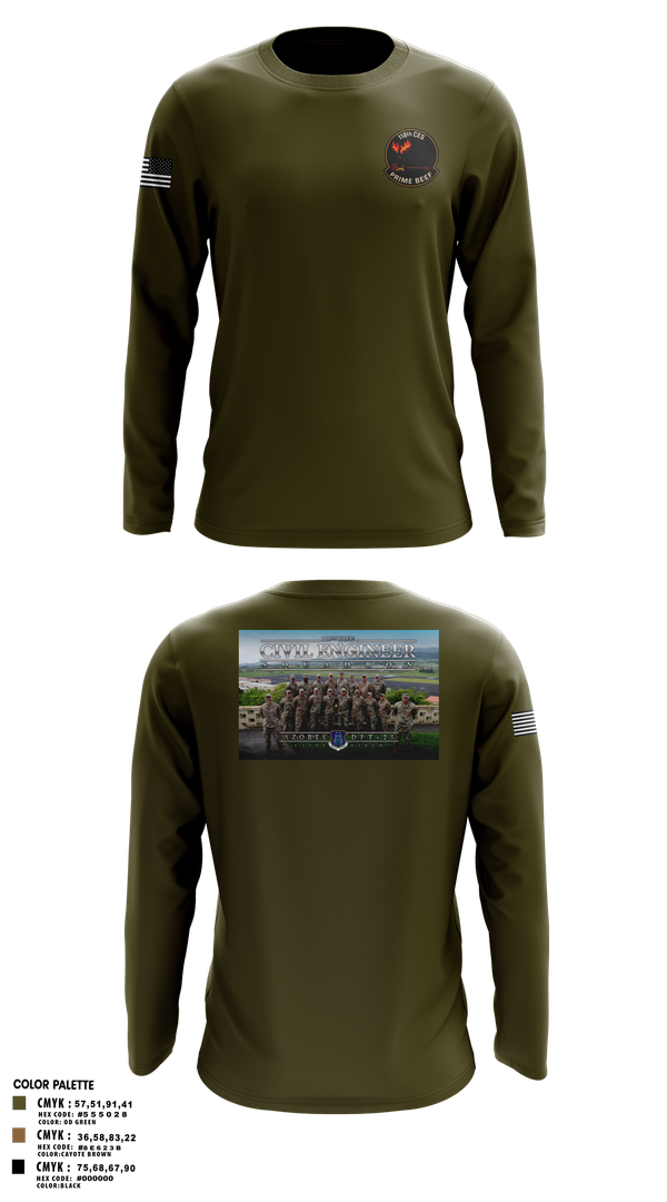 Long Sleeve Performance Shirt, 118th CES, Air Force, Teamtime, Team time, sublimation, custom sports apparel, team uniforms, spirit wear, spiritwear, sports uniforms, custom shirts, team store, custom team store, fundraiser sports, apparel fundraiser