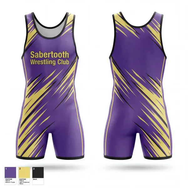 Wrestling Singlet, Sabertooth Wrestling Club, Wrestling, Teamtime, Team time, sublimation, custom sports apparel, team uniforms, spirit wear, spiritwear, sports uniforms, custom shirts, team store, custom team store, fundraiser sports, apparel fundraiser