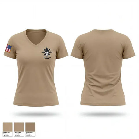 Womens Short Sleeve Vneck Shirt, C Co. 2-153rd Infantry, National Guard, Teamtime, Team time, sublimation, custom sports apparel, team uniforms, spirit wear, spiritwear, sports uniforms, custom shirts, team store, custom team store, fundraiser sports, apparel fundraiser