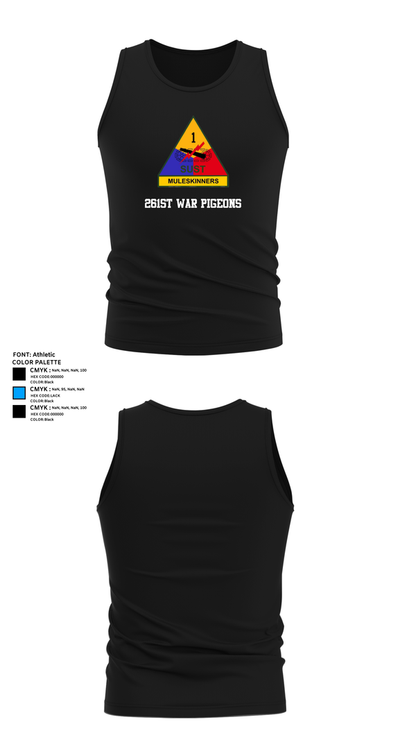 Tank Top, 261st War Pigeons, Army, Teamtime, Team time, sublimation, custom sports apparel, team uniforms, spirit wear, spiritwear, sports uniforms, custom shirts, team store, custom team store, fundraiser sports, apparel fundraiser