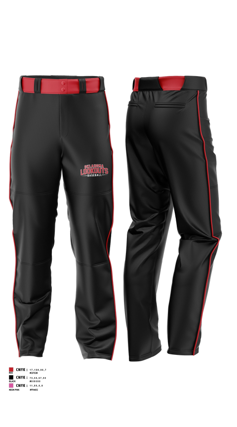 Baseball Pants, OKLAHOMA LOOKOUTS, Baseball, Teamtime, Team time, sublimation, custom sports apparel, team uniforms, spirit wear, spiritwear, sports uniforms, custom shirts, team store, custom team store, fundraiser sports, apparel fundraiser