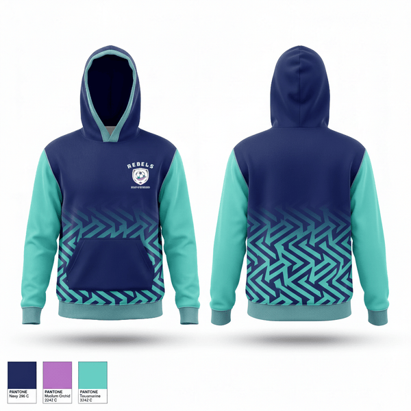 Hoodie, Rebels, Women's Soccer, Teamtime, Team time, sublimation, custom sports apparel, team uniforms, spirit wear, spiritwear, sports uniforms, custom shirts, team store, custom team store, fundraiser sports, apparel fundraiser