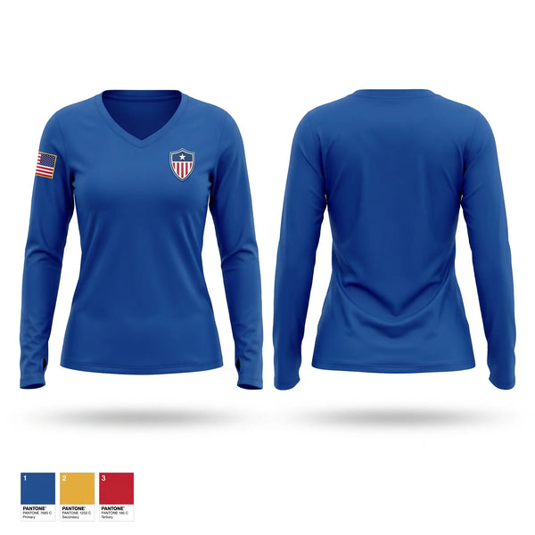 Womens Long Sleeve Vneck Shirt, Spottsville Community Fire Department, Fire Department, Teamtime, Team time, sublimation, custom sports apparel, team uniforms, spirit wear, spiritwear, sports uniforms, custom shirts, team store, custom team store, fundraiser sports, apparel fundraiser