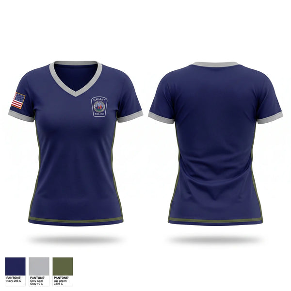 Womens Short Sleeve Vneck Shirt, Nahant Marine Unit, Police, Teamtime, Team time, sublimation, custom sports apparel, team uniforms, spirit wear, spiritwear, sports uniforms, custom shirts, team store, custom team store, fundraiser sports, apparel fundraiser