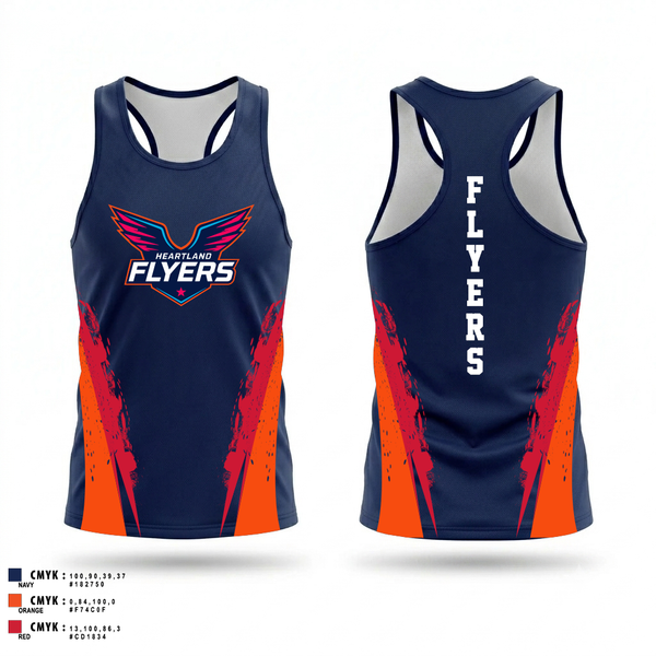 Mens Track Singlet, Heartland Flyers, Track & Field, Teamtime, Team time, sublimation, custom sports apparel, team uniforms, spirit wear, spiritwear, sports uniforms, custom shirts, team store, custom team store, fundraiser sports, apparel fundraiser