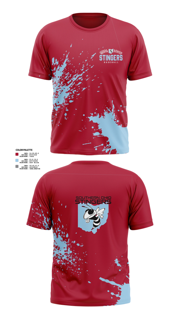 Short Sleeve Performance Shirt, Southern Ohio Stingers, Baseball, Teamtime, Team time, sublimation, custom sports apparel, team uniforms, spirit wear, spiritwear, sports uniforms, custom shirts, team store, custom team store, fundraiser sports, apparel fundraiser