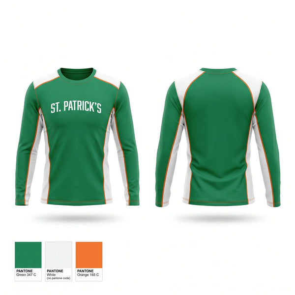 Long Sleeve Performance Shirt, St. Patrick’s, Men's Basketball, Teamtime, Team time, sublimation, custom sports apparel, team uniforms, spirit wear, spiritwear, sports uniforms, custom shirts, team store, custom team store, fundraiser sports, apparel fundraiser