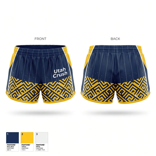 Womens Shorts, Utah Crush, Baseball, Teamtime, Team time, sublimation, custom sports apparel, team uniforms, spirit wear, spiritwear, sports uniforms, custom shirts, team store, custom team store, fundraiser sports, apparel fundraiser