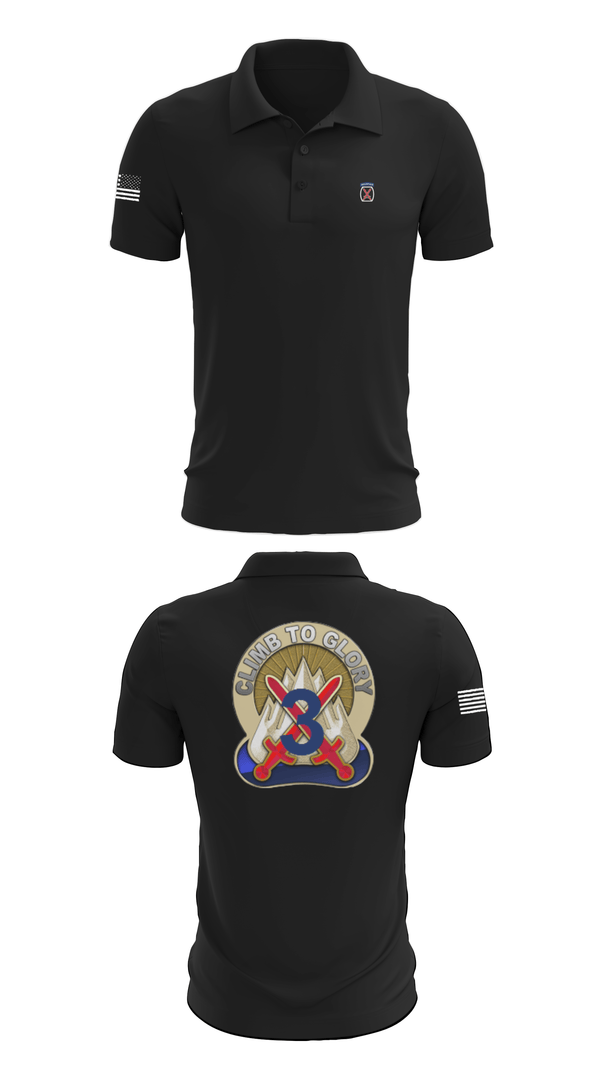 Short Sleeve Performance Polo, 3rd Brigade, 10th Mountain Division, Army, Teamtime, Team time, sublimation, custom sports apparel, team uniforms, spirit wear, spiritwear, sports uniforms, custom shirts, team store, custom team store, fundraiser sports, apparel fundraiser