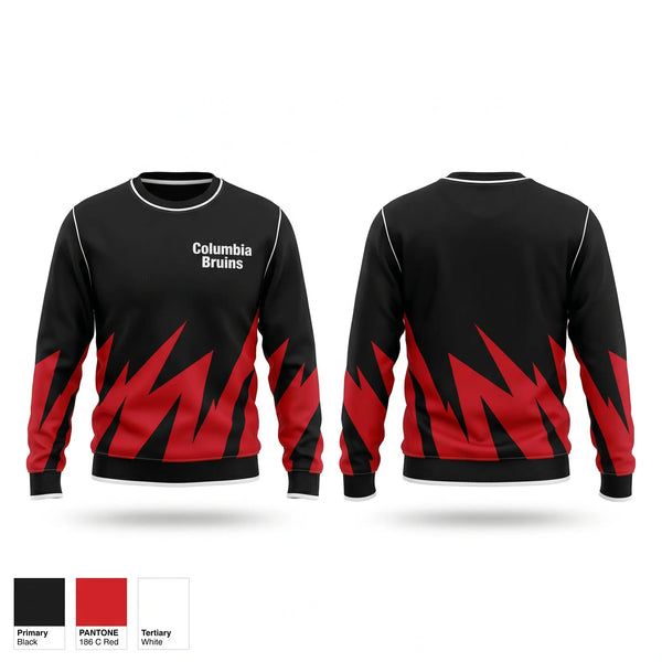 Crew Neck Sweatshirt, Columbia Bruins, Cheer, Teamtime, Team time, sublimation, custom sports apparel, team uniforms, spirit wear, spiritwear, sports uniforms, custom shirts, team store, custom team store, fundraiser sports, apparel fundraiser