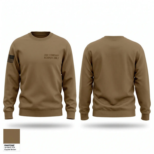 Crew Neck Sweatshirt, Fox company reapers, National Guard, Teamtime, Team time, sublimation, custom sports apparel, team uniforms, spirit wear, spiritwear, sports uniforms, custom shirts, team store, custom team store, fundraiser sports, apparel fundraiser