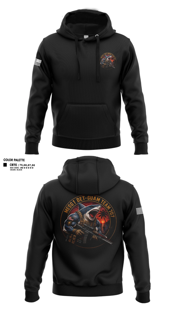 Hoodie, MESG-1 DET GUAM TEAM 707, Navy, Teamtime, Team time, sublimation, custom sports apparel, team uniforms, spirit wear, spiritwear, sports uniforms, custom shirts, team store, custom team store, fundraiser sports, apparel fundraiser