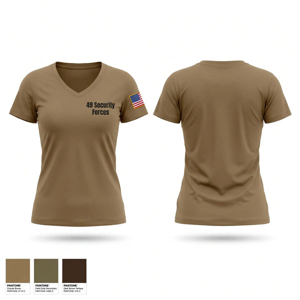 Womens Short Sleeve Vneck Shirt, 49 Security Forces, Air Force, Teamtime, Team time, sublimation, custom sports apparel, team uniforms, spirit wear, spiritwear, sports uniforms, custom shirts, team store, custom team store, fundraiser sports, apparel fundraiser