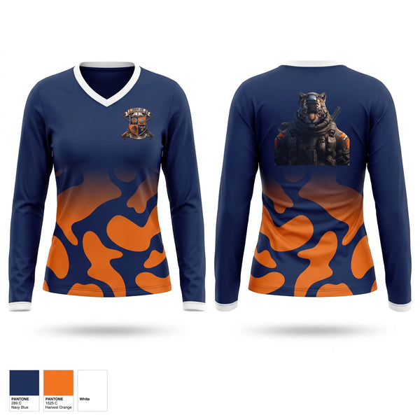 Womens Long Sleeve Vneck Shirt, PSI RHO PHI MILITARY FRATERNITY Inc, , Teamtime, Team time, sublimation, custom sports apparel, team uniforms, spirit wear, spiritwear, sports uniforms, custom shirts, team store, custom team store, fundraiser sports, apparel fundraiser