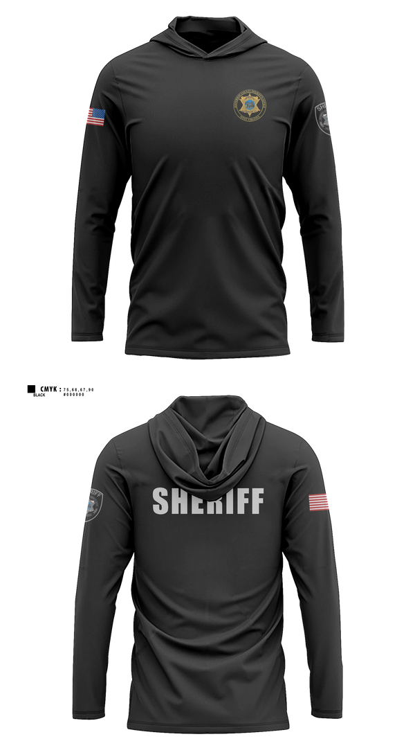Long Sleeve hooded sunshirt, Jefferson County Sheriff's Office, Police, Teamtime, Team time, sublimation, custom sports apparel, team uniforms, spirit wear, spiritwear, sports uniforms, custom shirts, team store, custom team store, fundraiser sports, apparel fundraiser