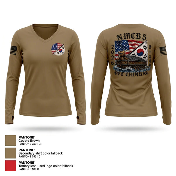 Womens Long Sleeve Vneck Shirt, DET CHINHAE, Navy, Teamtime, Team time, sublimation, custom sports apparel, team uniforms, spirit wear, spiritwear, sports uniforms, custom shirts, team store, custom team store, fundraiser sports, apparel fundraiser