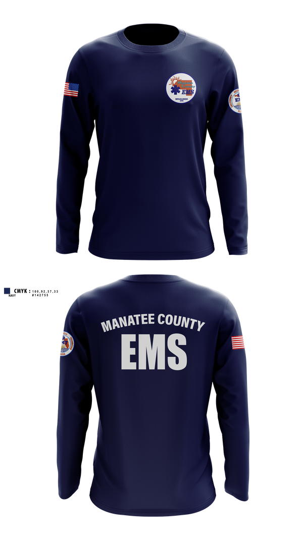 Long Sleeve Performance Shirt, Manatee County EMS, EMS/EMT, Teamtime, Team time, sublimation, custom sports apparel, team uniforms, spirit wear, spiritwear, sports uniforms, custom shirts, team store, custom team store, fundraiser sports, apparel fundraiser