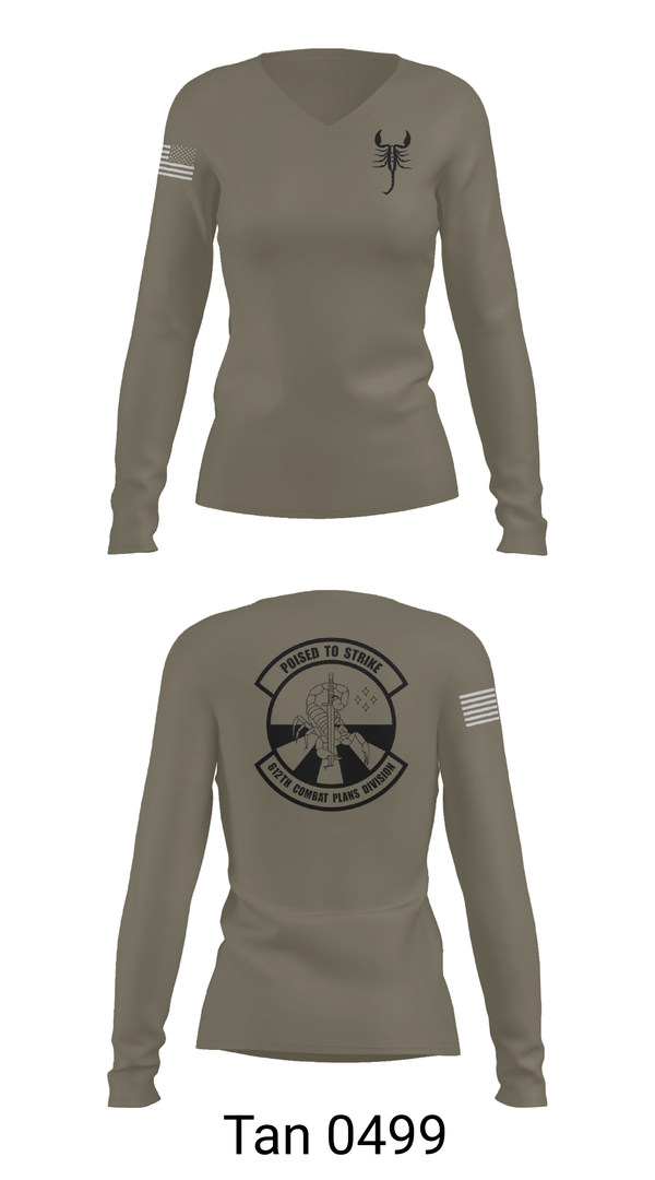 Womens Long Sleeve Vneck Shirt, 612 Combat Plans Division, , Teamtime, Team time, sublimation, custom sports apparel, team uniforms, spirit wear, spiritwear, sports uniforms, custom shirts, team store, custom team store, fundraiser sports, apparel fundraiser