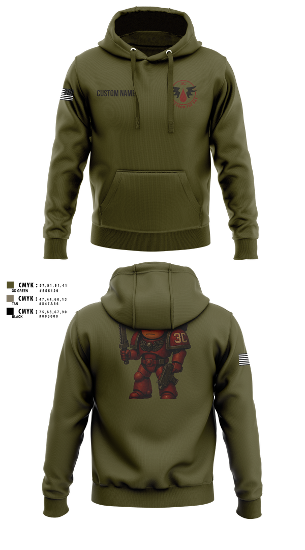 Hoodie, CCo, 1-508PIR (OG), Army, Teamtime, Team time, sublimation, custom sports apparel, team uniforms, spirit wear, spiritwear, sports uniforms, custom shirts, team store, custom team store, fundraiser sports, apparel fundraiser