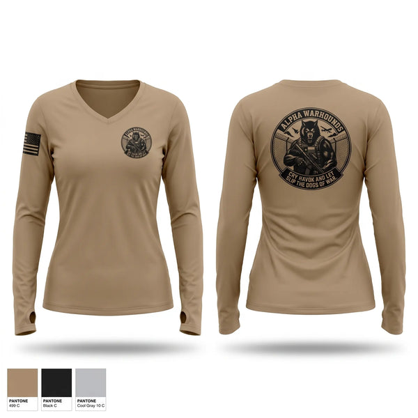 Womens Long Sleeve Vneck Shirt, 147 SFS, Air Force, Teamtime, Team time, sublimation, custom sports apparel, team uniforms, spirit wear, spiritwear, sports uniforms, custom shirts, team store, custom team store, fundraiser sports, apparel fundraiser