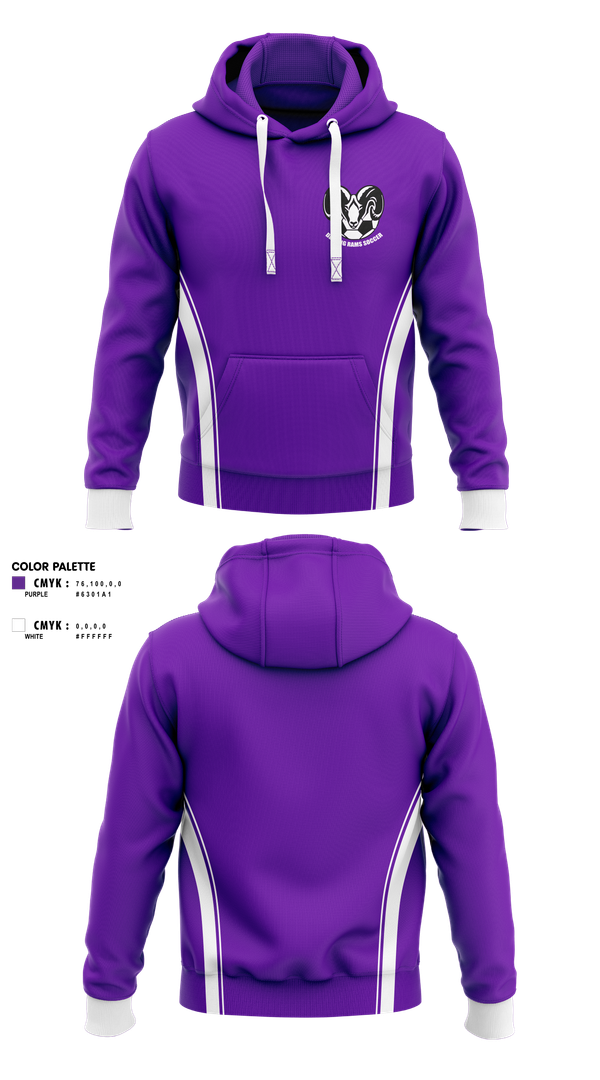 Hoodie, Deering Rams Soccer, Men's Soccer, Teamtime, Team time, sublimation, custom sports apparel, team uniforms, spirit wear, spiritwear, sports uniforms, custom shirts, team store, custom team store, fundraiser sports, apparel fundraiser