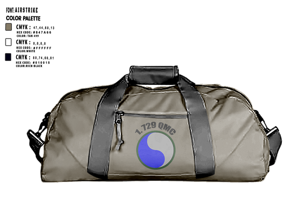 Duffle Bag, 729 Quarter Master Unit, Army, Teamtime, Team time, sublimation, custom sports apparel, team uniforms, spirit wear, spiritwear, sports uniforms, custom shirts, team store, custom team store, fundraiser sports, apparel fundraiser