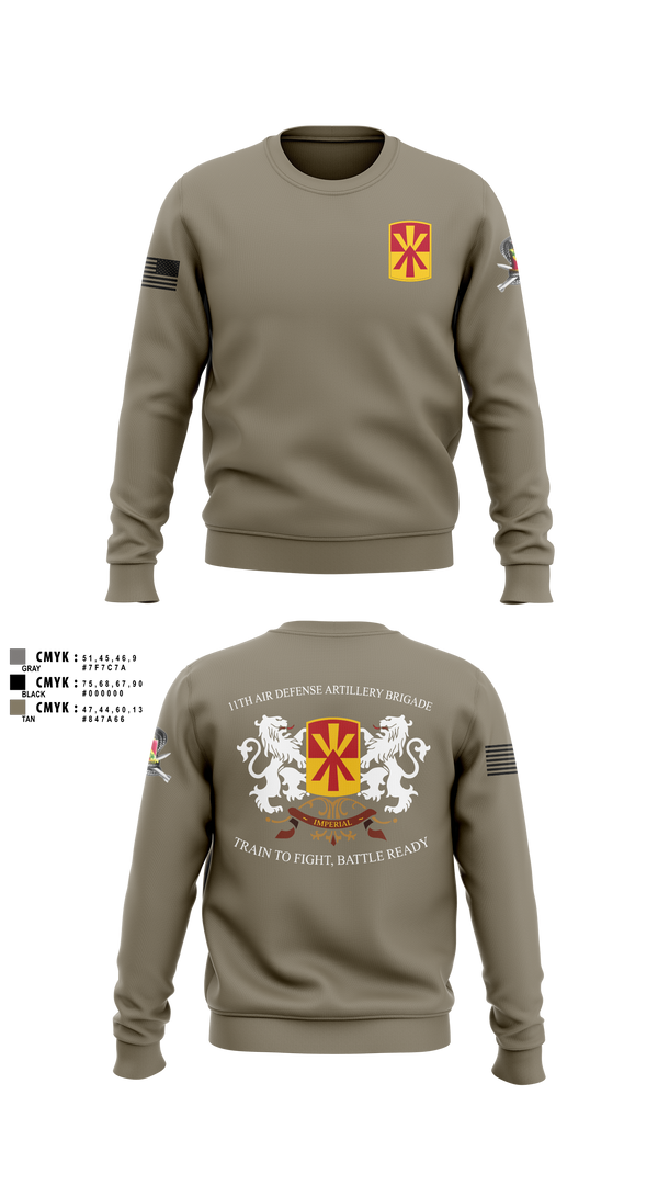 Crew Neck Sweatshirt, Bravo 1-43 ADA, Army, Teamtime, Team time, sublimation, custom sports apparel, team uniforms, spirit wear, spiritwear, sports uniforms, custom shirts, team store, custom team store, fundraiser sports, apparel fundraiser
