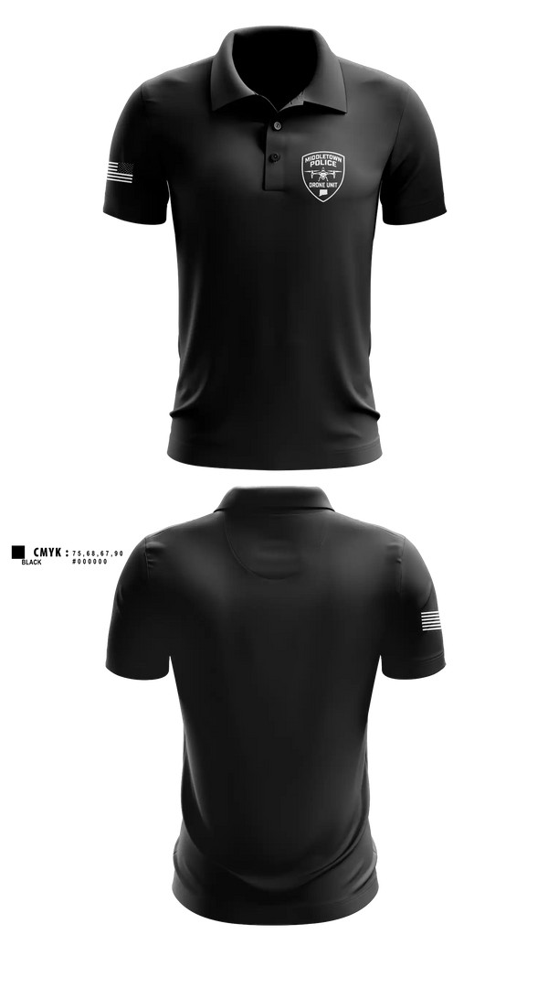 Short Sleeve Performance Polo, Middletown Police Department Drone Unit, Police, Teamtime, Team time, sublimation, custom sports apparel, team uniforms, spirit wear, spiritwear, sports uniforms, custom shirts, team store, custom team store, fundraiser sports, apparel fundraiser