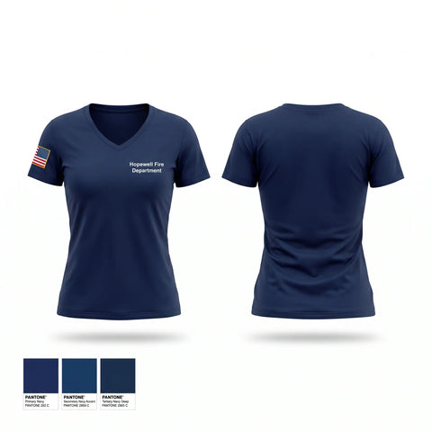 Womens Short Sleeve Vneck Shirt, Hopewell Fire Department, Fire Department, Teamtime, Team time, sublimation, custom sports apparel, team uniforms, spirit wear, spiritwear, sports uniforms, custom shirts, team store, custom team store, fundraiser sports, apparel fundraiser