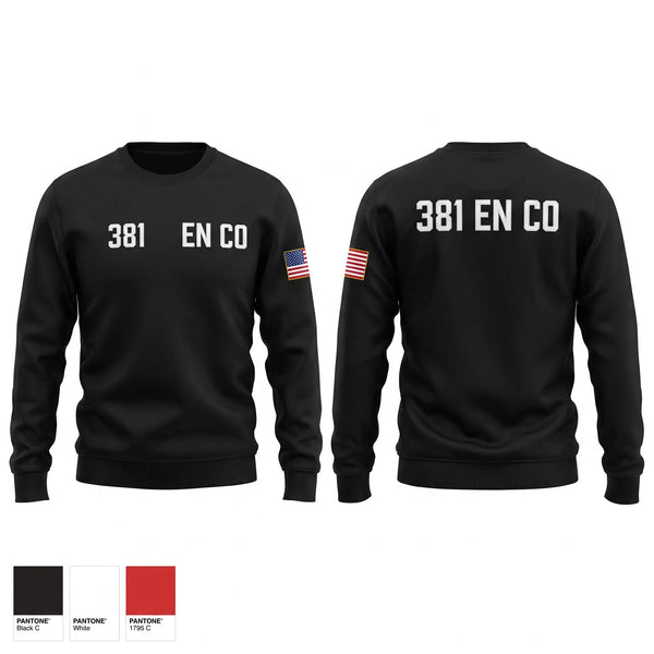 Crew Neck Sweatshirt, 381 EN CO, Army, Teamtime, Team time, sublimation, custom sports apparel, team uniforms, spirit wear, spiritwear, sports uniforms, custom shirts, team store, custom team store, fundraiser sports, apparel fundraiser
