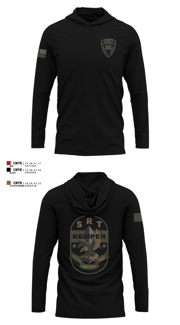 Long Sleeve Hooded Sun Shirt, Kemper County Sheriff’s Office, Police, Teamtime, Team time, sublimation, custom sports apparel, team uniforms, spirit wear, spiritwear, sports uniforms, custom shirts, team store, custom team store, fundraiser sports, apparel fundraiser