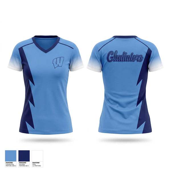 Womens Short Sleeve Vneck Shirt, Widefield Gladiators, Men's Basketball, Teamtime, Team time, sublimation, custom sports apparel, team uniforms, spirit wear, spiritwear, sports uniforms, custom shirts, team store, custom team store, fundraiser sports, apparel fundraiser