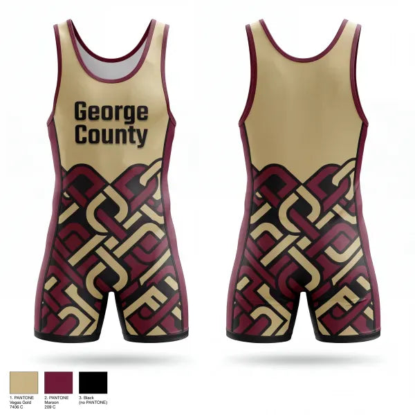 Wrestling Singlet, George County, Wrestling, Teamtime, Team time, sublimation, custom sports apparel, team uniforms, spirit wear, spiritwear, sports uniforms, custom shirts, team store, custom team store, fundraiser sports, apparel fundraiser