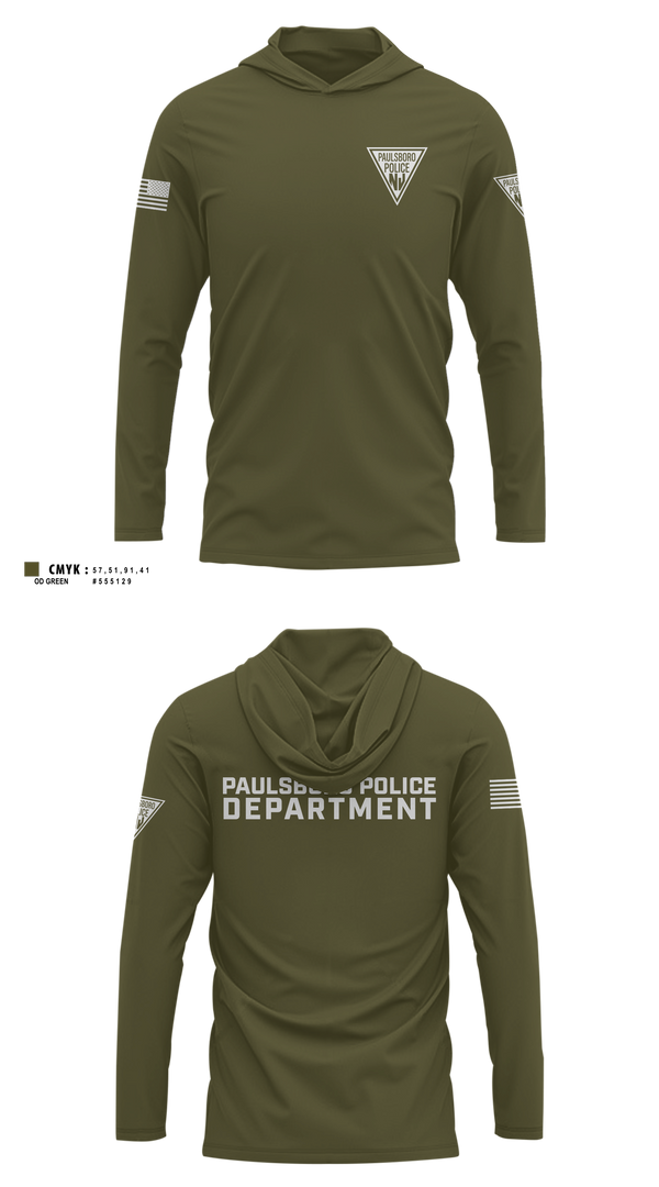 Long Sleeve Hooded Sun Shirt, Paulsboro Police Department, Police, Teamtime, Team time, sublimation, custom sports apparel, team uniforms, spirit wear, spiritwear, sports uniforms, custom shirts, team store, custom team store, fundraiser sports, apparel fundraiser