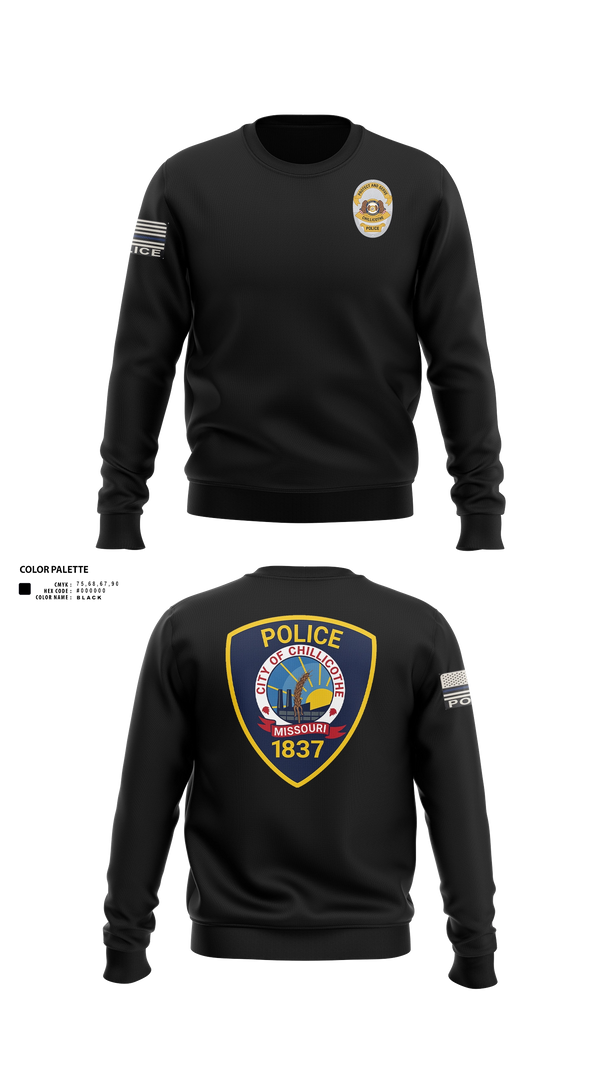 Crew Neck Sweatshirt, Chillicothe Police, Police, Teamtime, Team time, sublimation, custom sports apparel, team uniforms, spirit wear, spiritwear, sports uniforms, custom shirts, team store, custom team store, fundraiser sports, apparel fundraiser