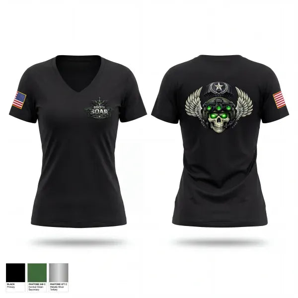 Womens Short Sleeve Vneck Shirt, 160th SOAR, Army, Teamtime, Team time, sublimation, custom sports apparel, team uniforms, spirit wear, spiritwear, sports uniforms, custom shirts, team store, custom team store, fundraiser sports, apparel fundraiser