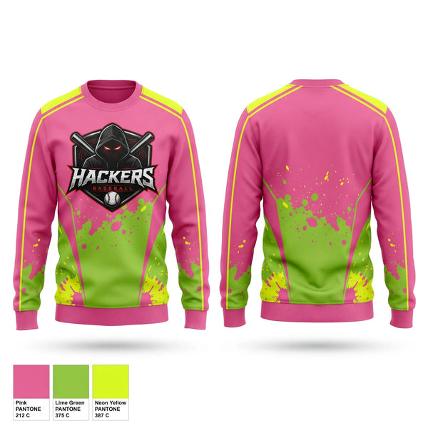 Crew Neck Sweatshirt, Hackers Baseball Club, Baseball, Teamtime, Team time, sublimation, custom sports apparel, team uniforms, spirit wear, spiritwear, sports uniforms, custom shirts, team store, custom team store, fundraiser sports, apparel fundraiser