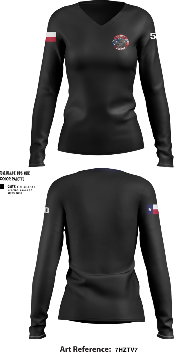 Womens Long Sleeve Vneck Shirt, Goon 50, Fire Department, Teamtime, Team time, sublimation, custom sports apparel, team uniforms, spirit wear, spiritwear, sports uniforms, custom shirts, team store, custom team store, fundraiser sports, apparel fundraiser