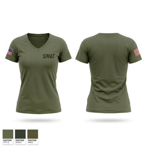Womens Short Sleeve Vneck Shirt, SWAT, Police, Teamtime, Team time, sublimation, custom sports apparel, team uniforms, spirit wear, spiritwear, sports uniforms, custom shirts, team store, custom team store, fundraiser sports, apparel fundraiser