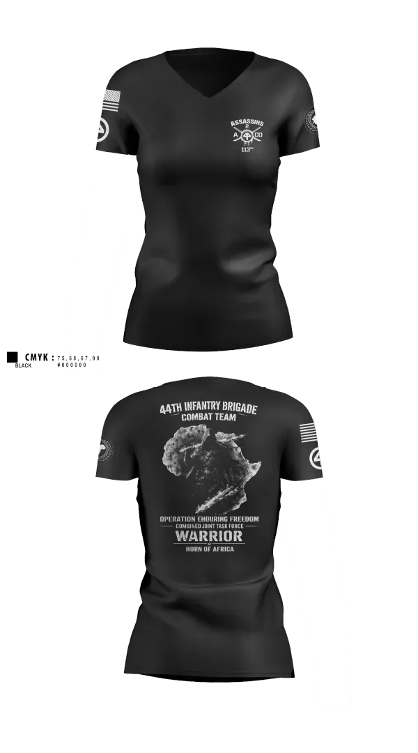 Womens Short Sleeve Vneck Shirt, 44th IBCT, Army, Teamtime, Team time, sublimation, custom sports apparel, team uniforms, spirit wear, spiritwear, sports uniforms, custom shirts, team store, custom team store, fundraiser sports, apparel fundraiser