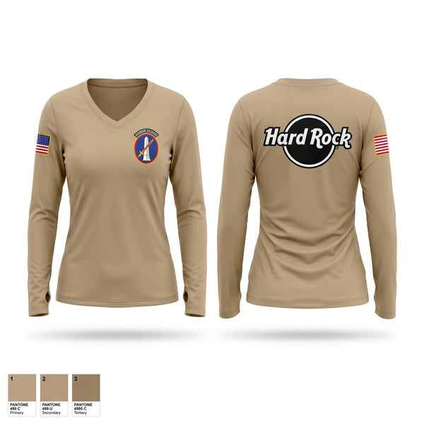 Womens Long Sleeve Vneck Shirt, Hard Rock, Army, Teamtime, Team time, sublimation, custom sports apparel, team uniforms, spirit wear, spiritwear, sports uniforms, custom shirts, team store, custom team store, fundraiser sports, apparel fundraiser