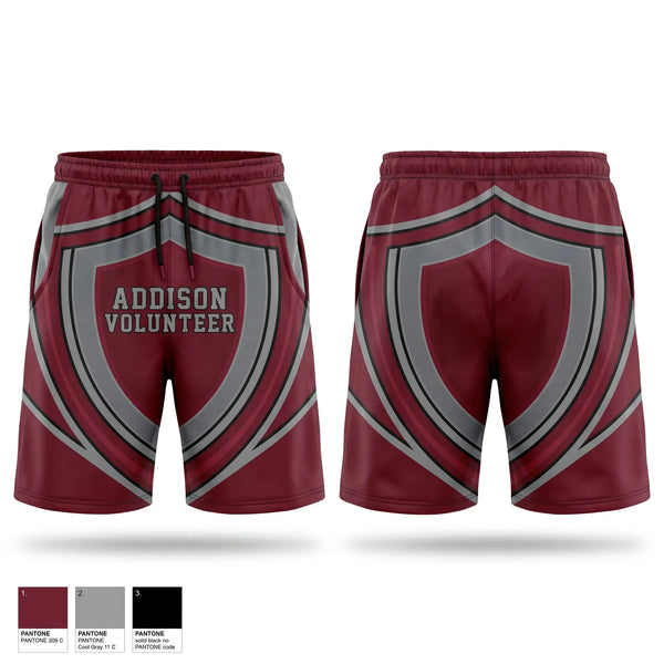 Athletic Shorts With Pockets, Addison volunteer, Fire Department, Teamtime, Team time, sublimation, custom sports apparel, team uniforms, spirit wear, spiritwear, sports uniforms, custom shirts, team store, custom team store, fundraiser sports, apparel fundraiser